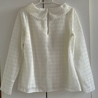 Camisa Massimo Dutti Crochet Blanca Talla M