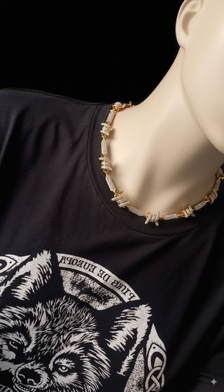 Collar Cadena Oro Diseño Espinas