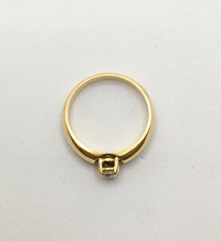 Solitario de oro 18k circonitas, 3.83 g, T-13.