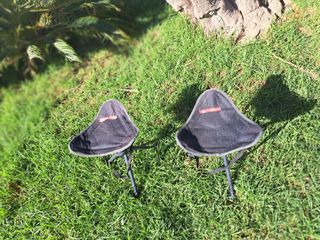 2 panchine da campeggio pieghevoli nere