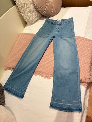 Pantalón Tejano Ancho Brownie Azul