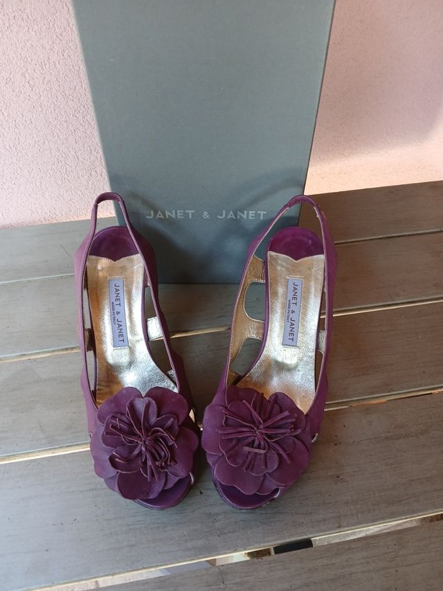 Sandali JANET & JANET viola con fiore