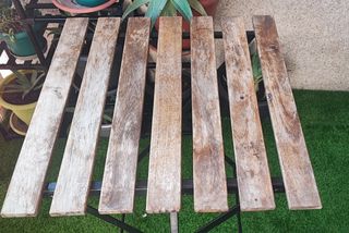Mesa de jardín plegable Ikea madera y metal