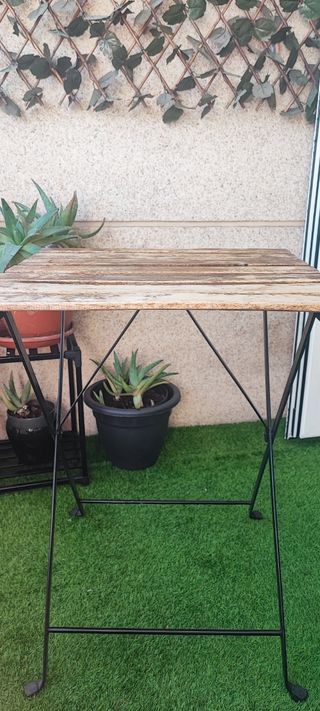 Mesa de jardín plegable Ikea madera y metal