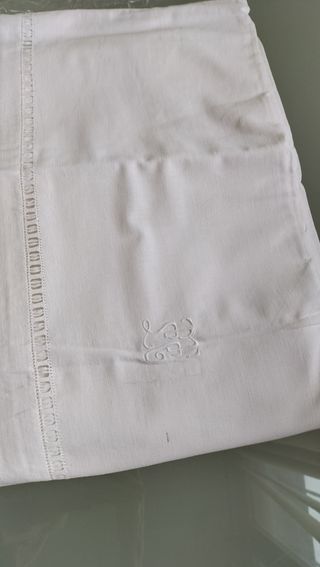 Lenzuolo matrimoniale cotone vintage bianco