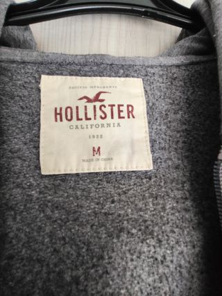 Sudadera Hollister Gris con Cremallera talla M