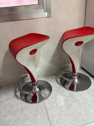 Banqueta Cocina Roja y Blanca