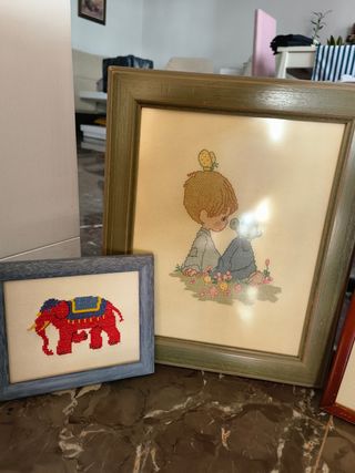 3 Cuadros Punto de Cruz Infantiles