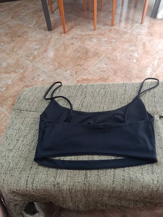 Top Bershka Negro Tirantes Finos