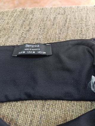 Top Bershka Negro Tirantes Finos