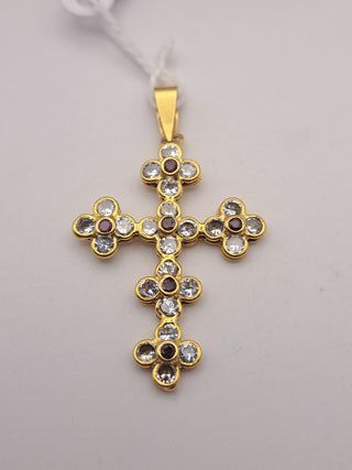 Cruz de Oro 18k con Circonitas