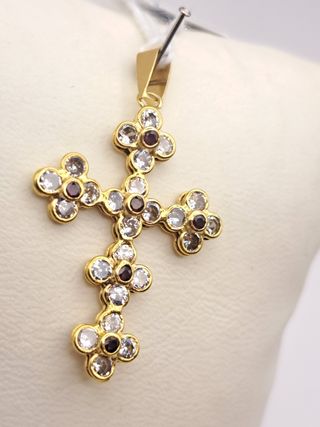 Cruz de Oro 18k con Circonitas