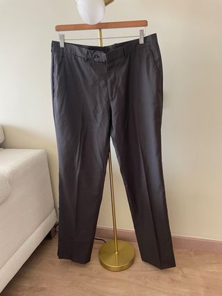 Traje Massimo Dutti marrón oscuro/negro