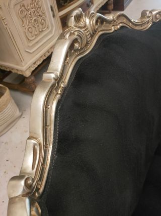 Butaca Luis XV Negra y Plateada