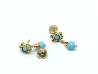 pendientes oro 18k con piedra con cuarzo