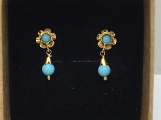 pendientes oro 18k con piedra con cuarzo