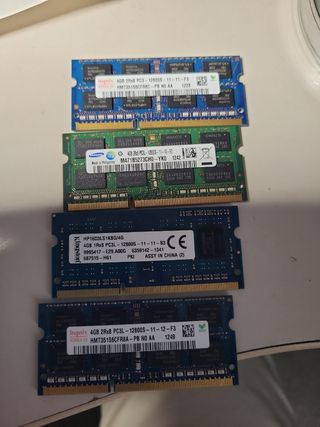 4 RAM Notebook DDR3 12800S totale 16 gb 