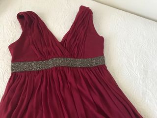 Vestido fiesta granate talla S