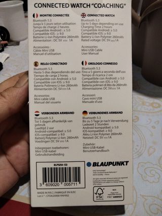 Smartwatch Blaupunkt Coaching Nero