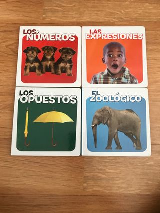 cuatro mini libros de aprendizaje para bebes niños