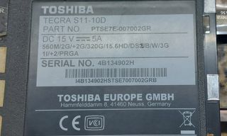Portátil Toshiba Tecra S11-10D para repuestos