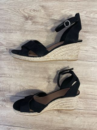 Sandalias cuña H&M mujer negras talla 39