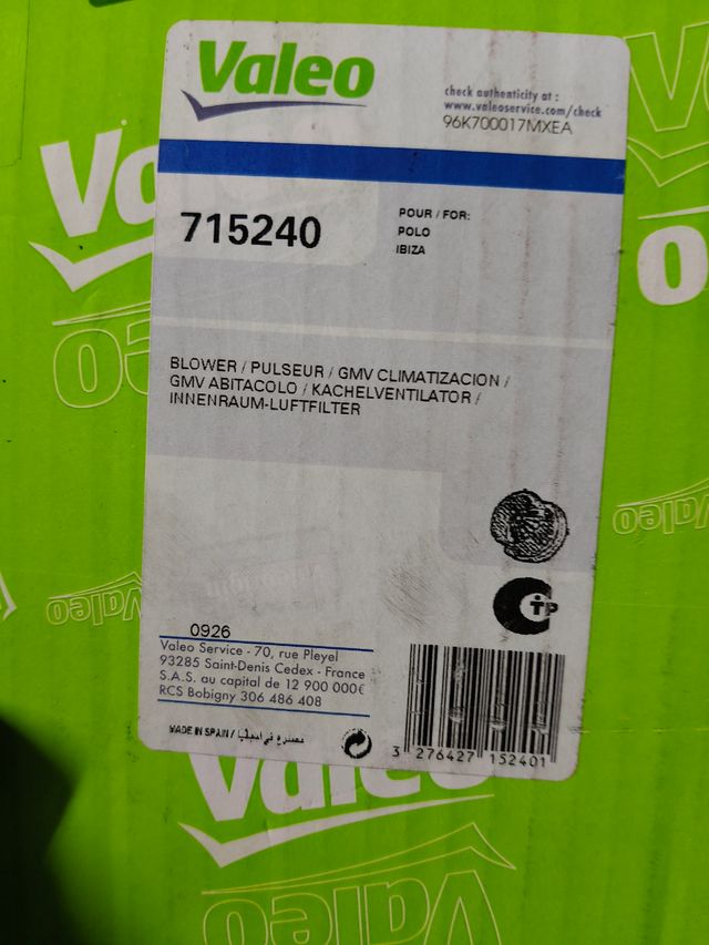 Ventilador Interior Seat Ibiza 2001-2009 Valeo