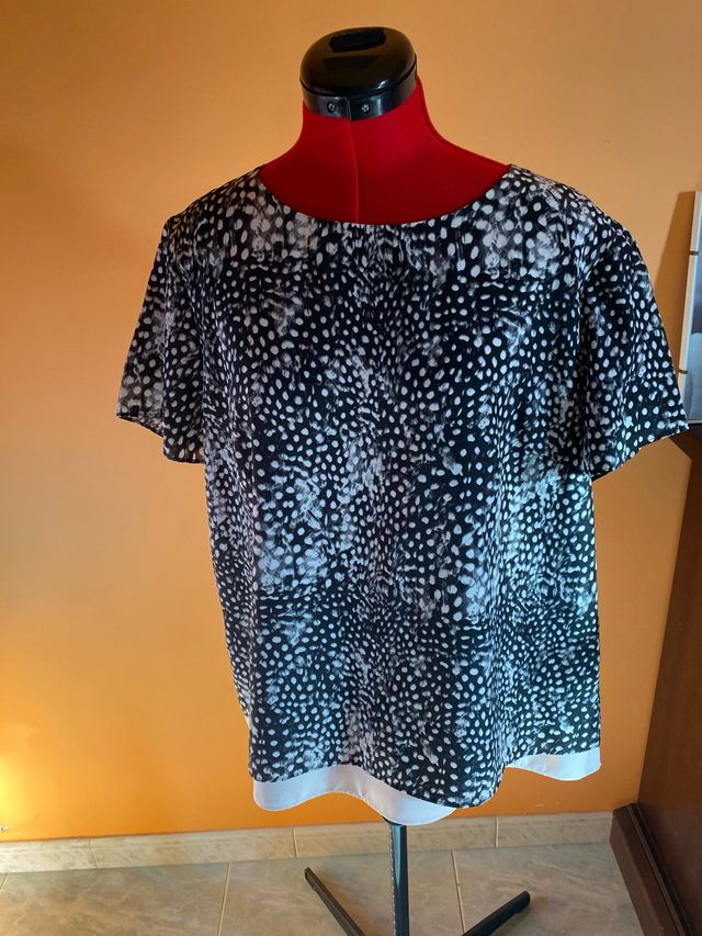 Blusa Anisette fantasia bianco/nero