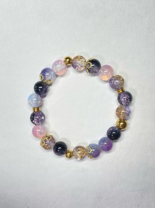 Pulsera fantasía de cristal y acero inoxidable