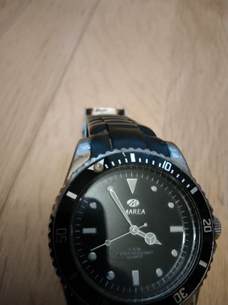 Reloj Marea Hombre Negro y Plateado