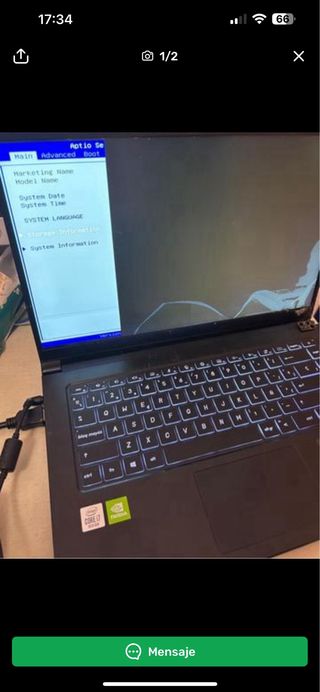 Portátil MSI i7 - Pantalla Rota 10 Generacion