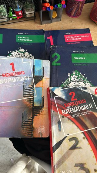5 libros de 1 y 2 bachiller anaya