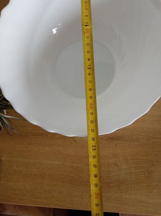 Ensaladera de porcelana blanca + regalo esqueje