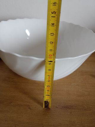 Ensaladera de porcelana blanca + regalo esqueje
