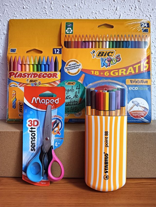 Pack Material Escolar BIC y Stabilo