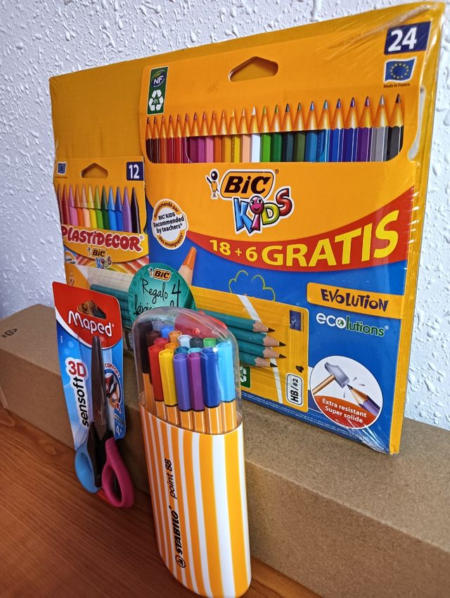 Pack Material Escolar BIC y Stabilo