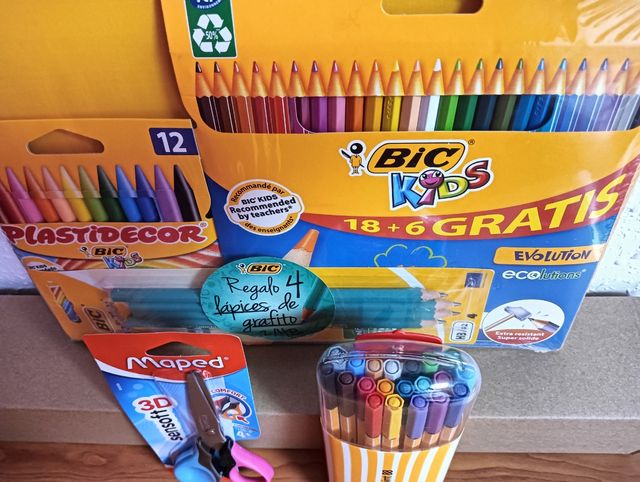 Pack Material Escolar BIC y Stabilo