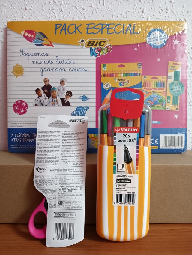 Pack Material Escolar BIC y Stabilo
