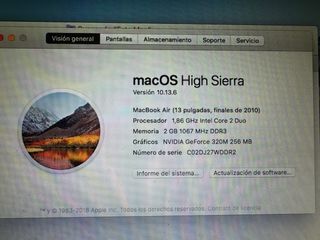 MacBook Air Plata - High Sierra