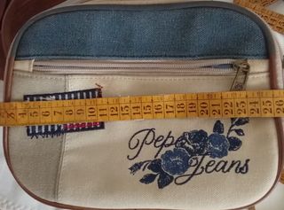 Bolso Bandolera Pepe Jeans Mujer Beige/Azul