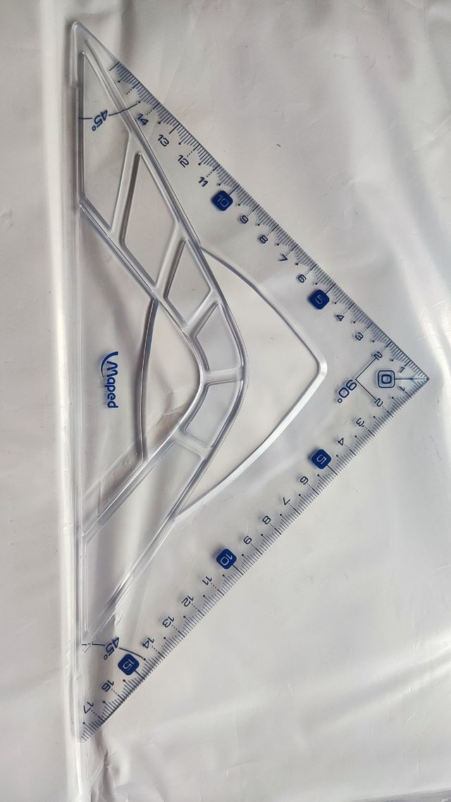 Set de geometría Maped: escuadra, cartabón y regla