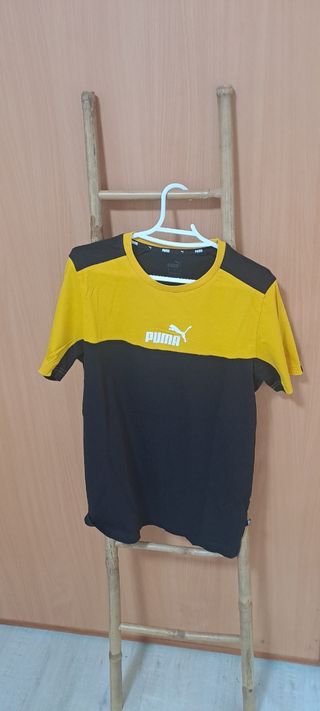 Camiseta Puma Negra y Amarilla Talla S