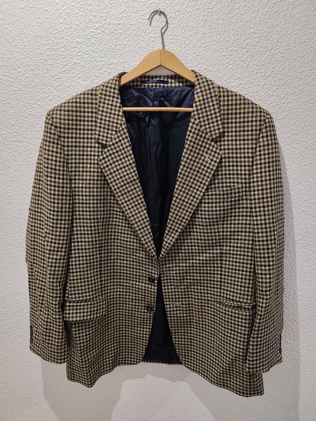 Chaqueta americana cuadros marrón y negro