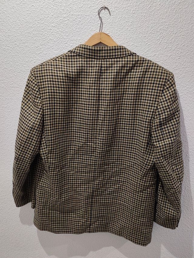 Chaqueta americana cuadros marrón y negro