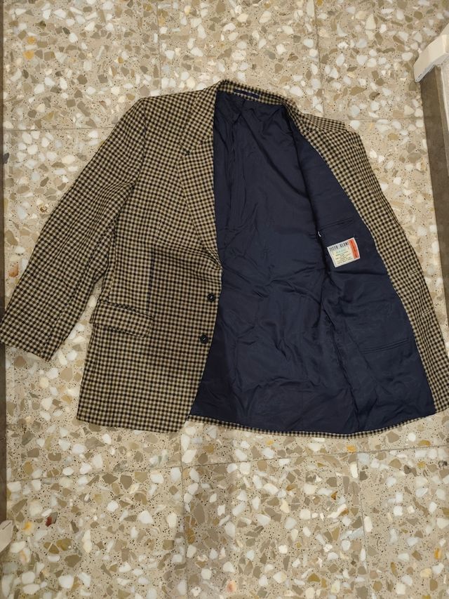 Chaqueta americana cuadros marrón y negro