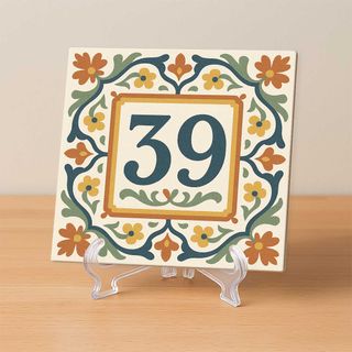 Azulejo hidráulico número de casa personalizado