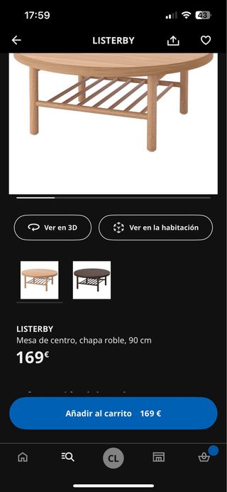 Mesa centro redonda madera