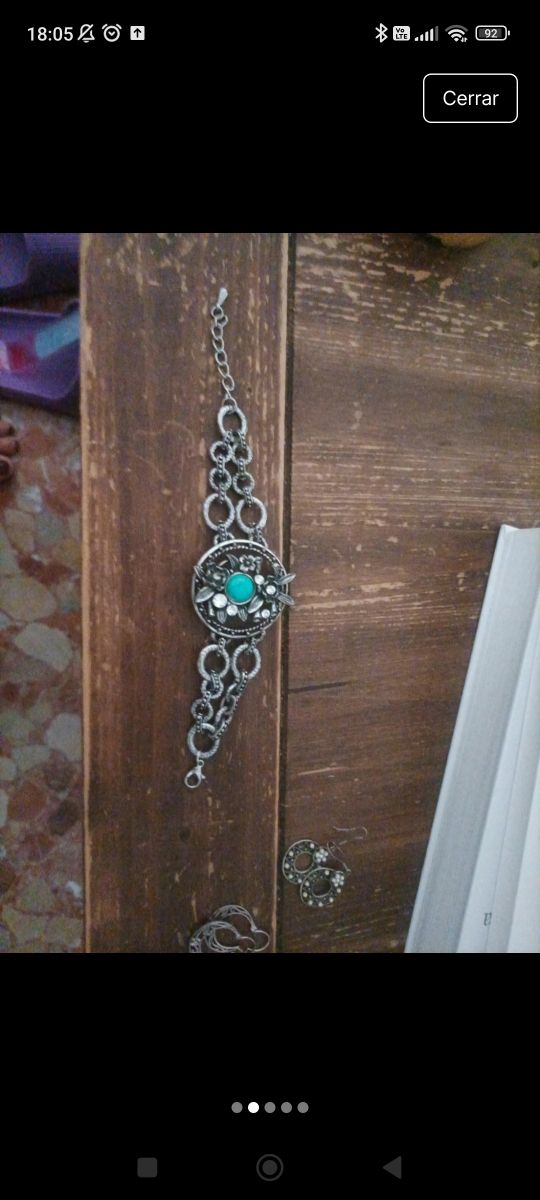 Pulsera envejecida con turquesa