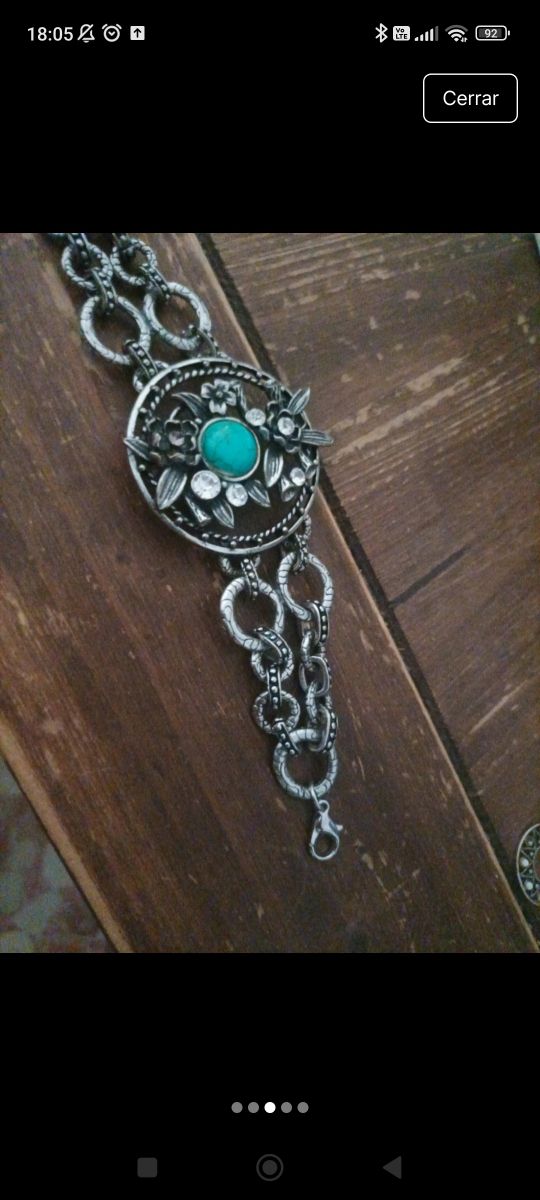 Pulsera envejecida con turquesa