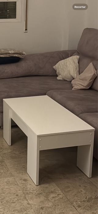 Mesa auxiliar blanca plegable